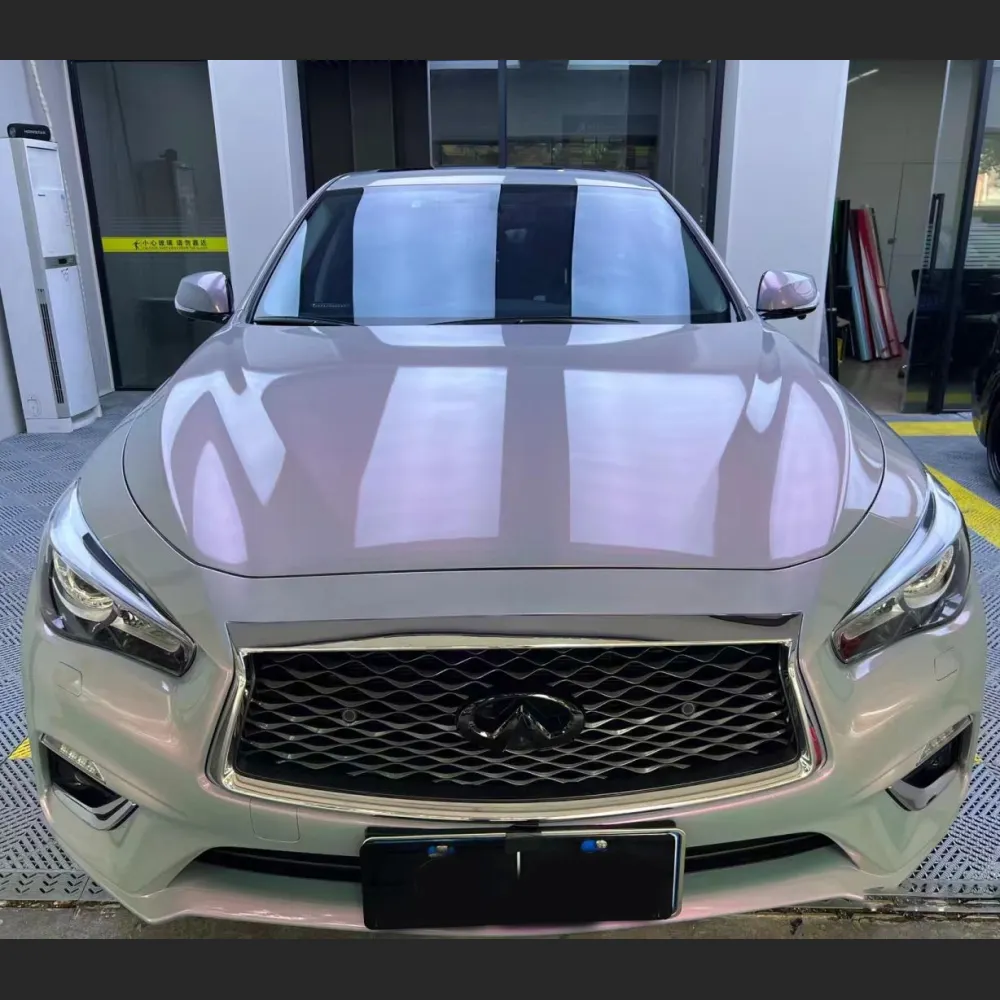 Ravoony Plus Twin Candy Grey Red Color Fliper Car Wrap Q50 Wrap 