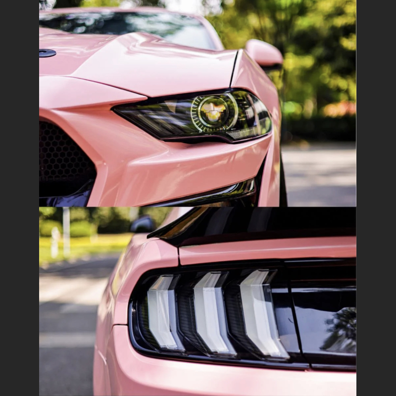  Ravoony Plus Glossy Crystal Peach Pink Car Vinyl Wrap Ford Mustang Wrap
