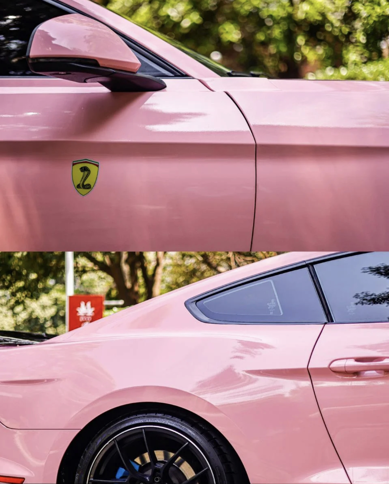 carwrap #foil #folie #folierung #mustang #fordmustang #chrome #pink #