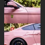  Ravoony Plus Glossy Crystal Peach Pink Car Vinyl Wrap Ford Mustang Wrap
