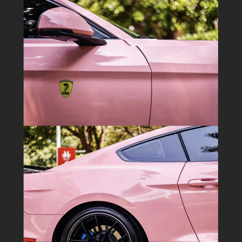  Ravoony Plus Glossy Crystal Peach Pink Car Vinyl Wrap Ford Mustang Wrap
