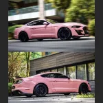  Ravoony Plus Glossy Crystal Peach Pink Car Vinyl Wrap Ford Mustang Wrap