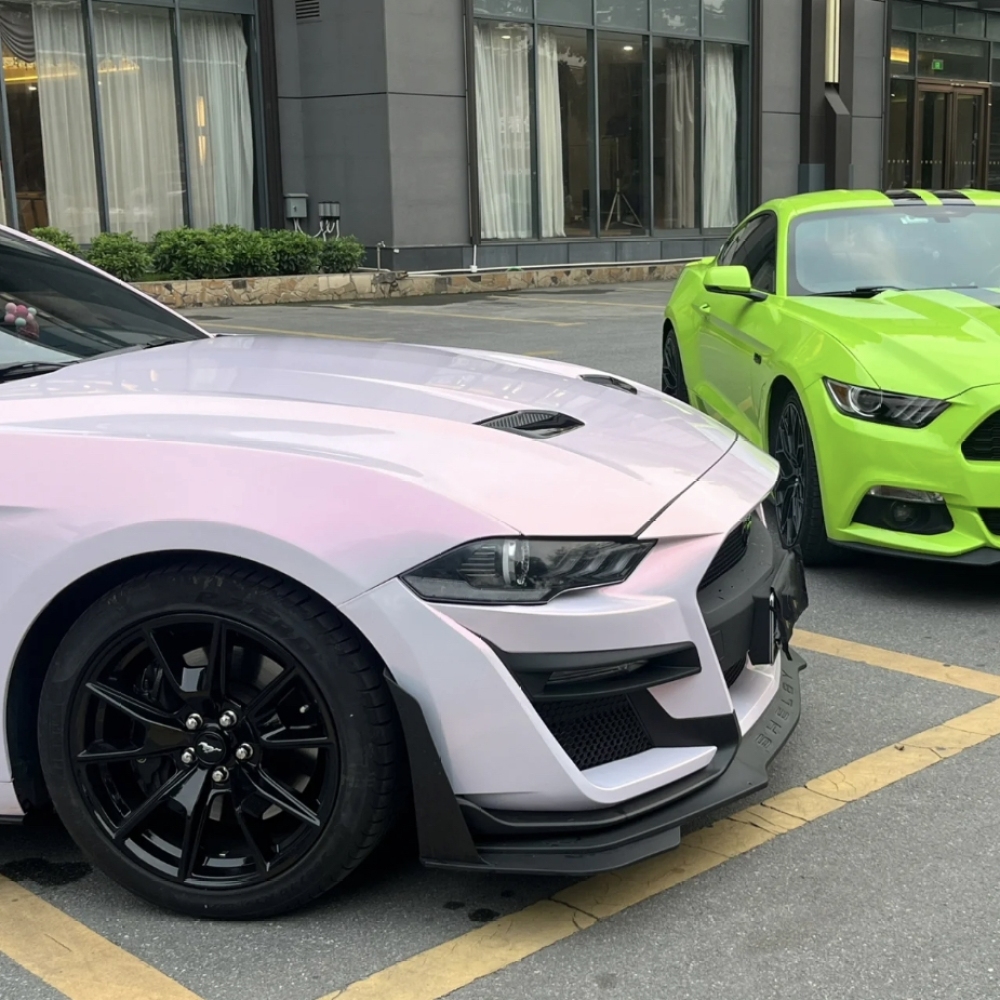 Ravoony Plus PET Flower Pink Car Wrap Mustang Wrap