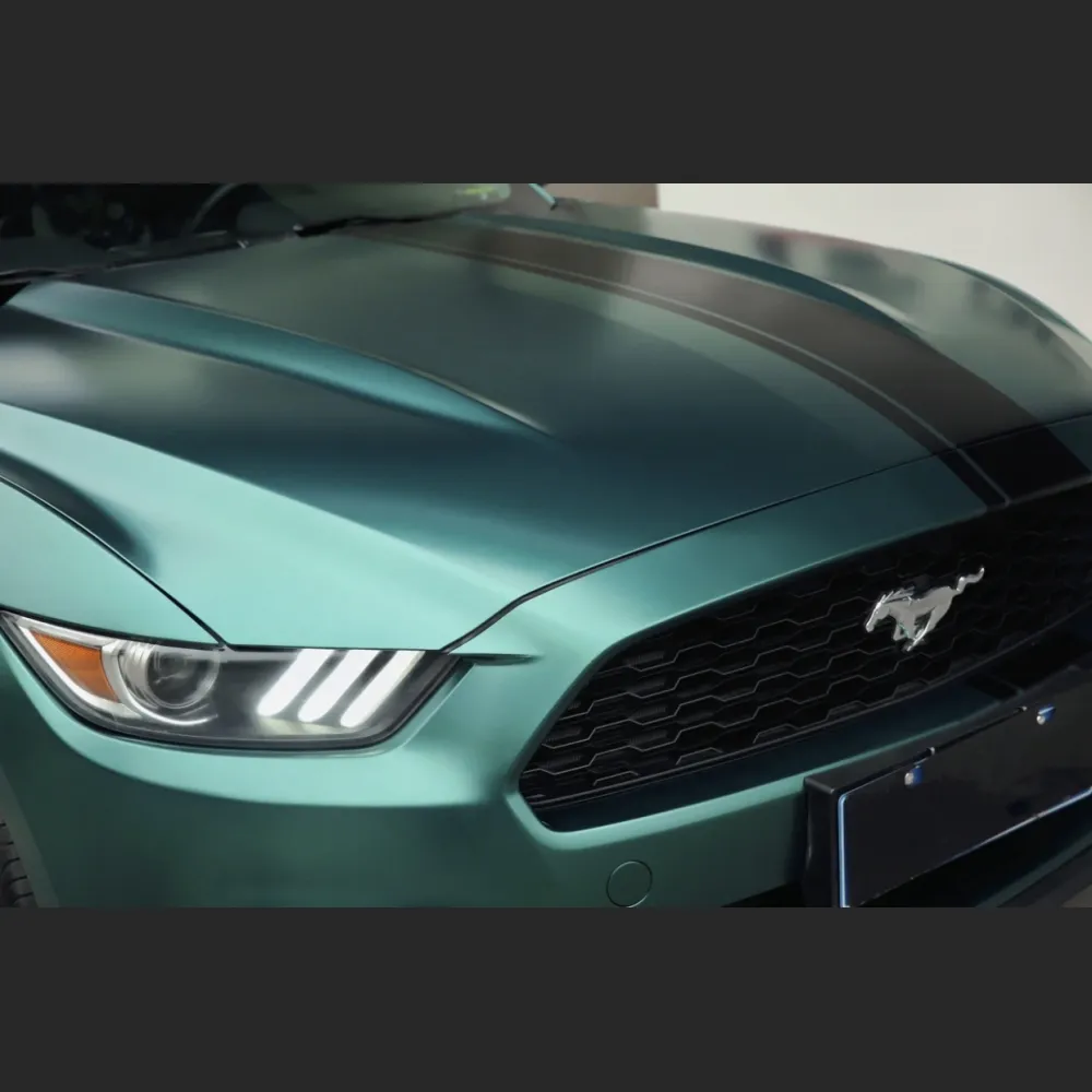 Ravoony Plus Pure Metal Emerald Green Car Wrap Mustang Wrap
