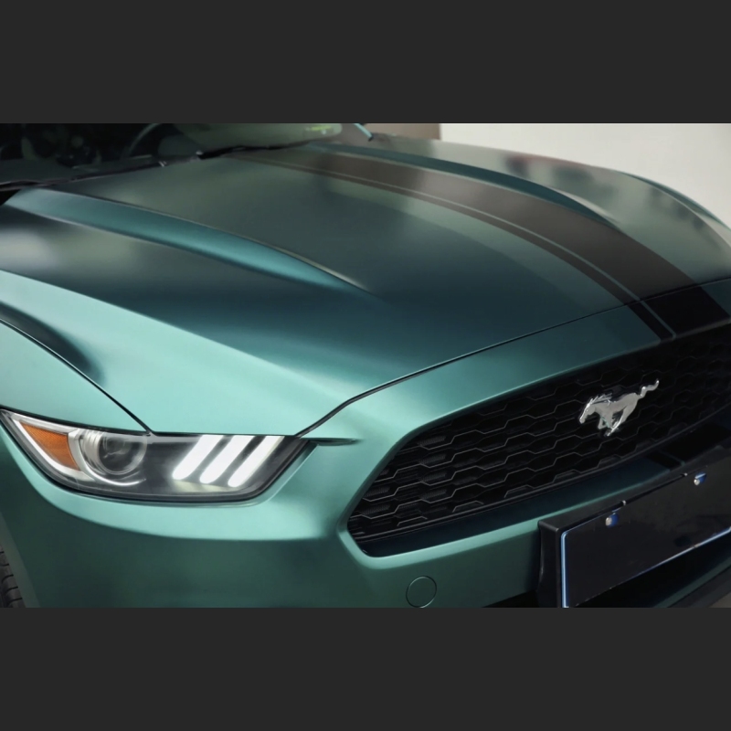 Ravoony Plus Pure Metal Emerald Green Car Wrap Mustang Wrap