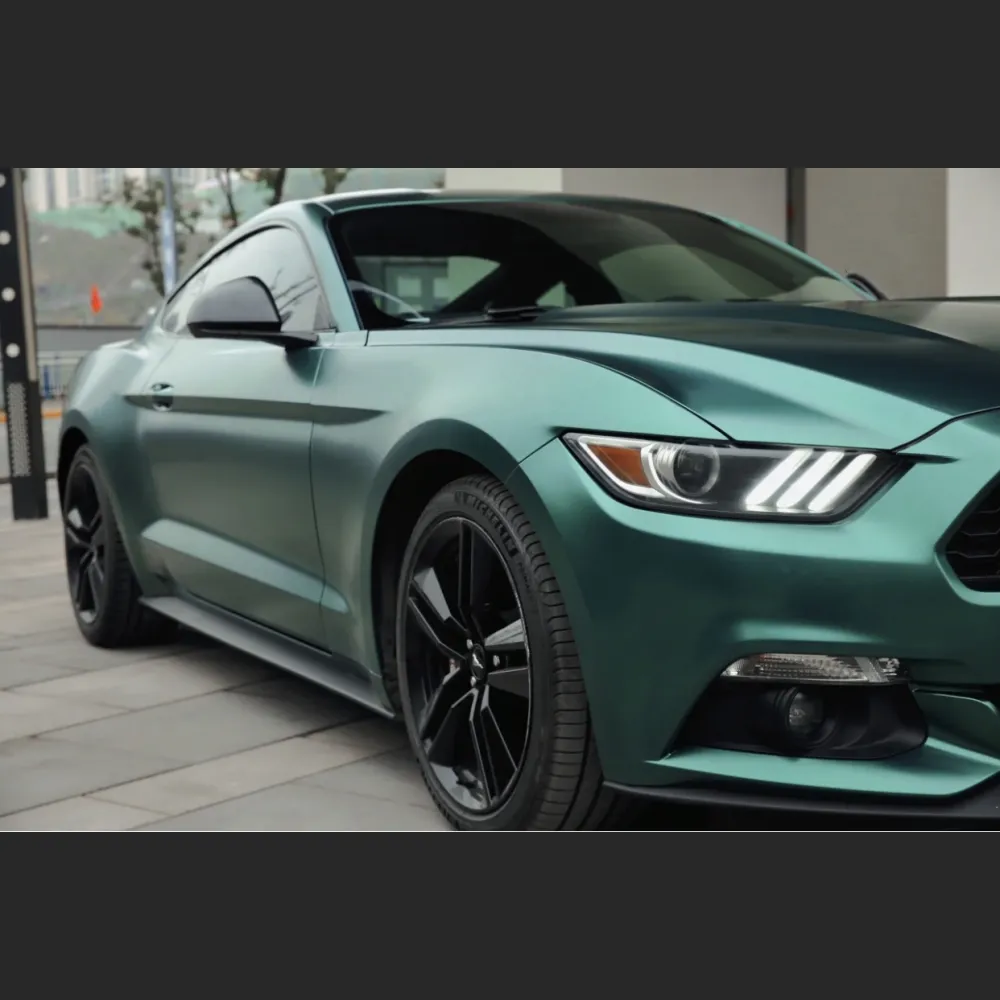 Ravoony Plus Pure Metal Emerald Green Car Wrap Mustang Wrap