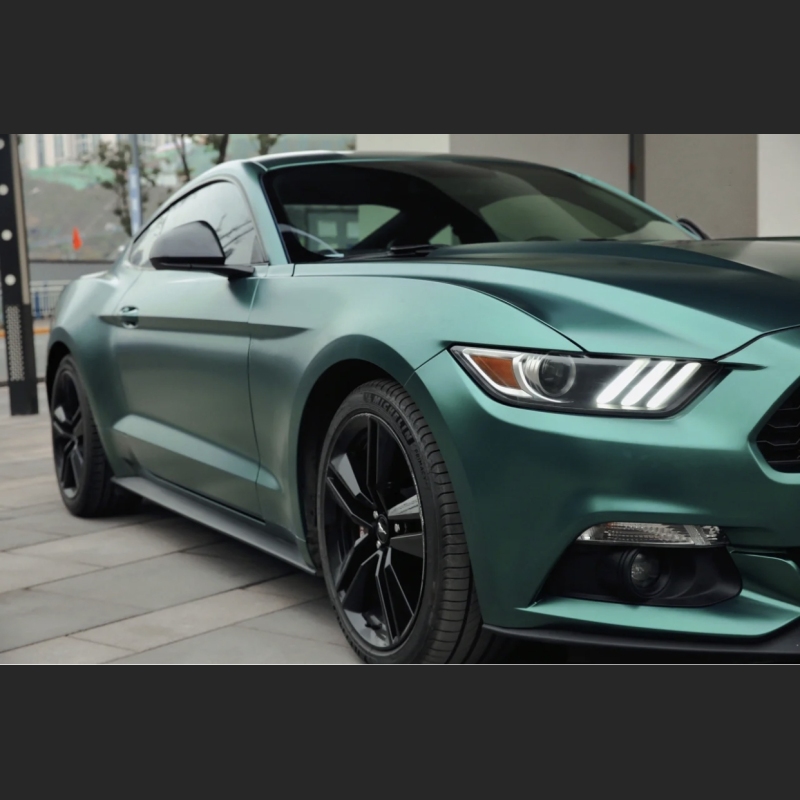 Ravoony Plus Pure Metal Emerald Green Car Wrap Mustang Wrap