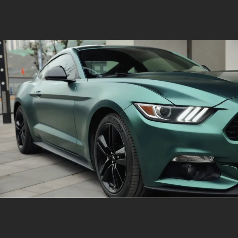 Ravoony Plus Pure Metal Emerald Green Car Wrap Mustang Wrap