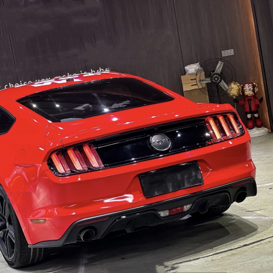 Ravoony Plus Glossy Crystal Ferrari Red Vinyl Car Wrap Mustang Wrap