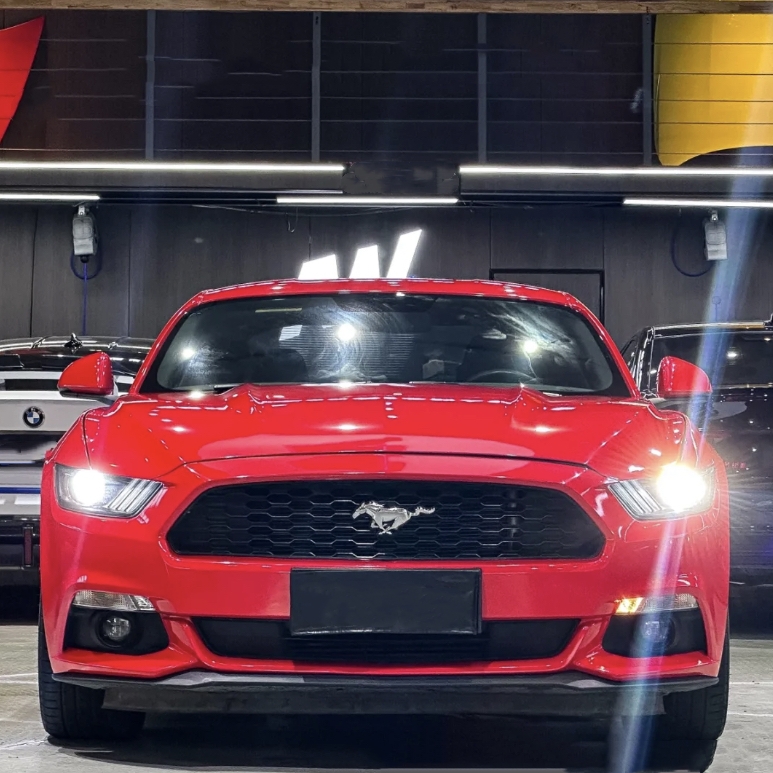 Ravoony Plus Glossy Crystal Ferrari Red Vinyl Car Wrap Mustang Wrap