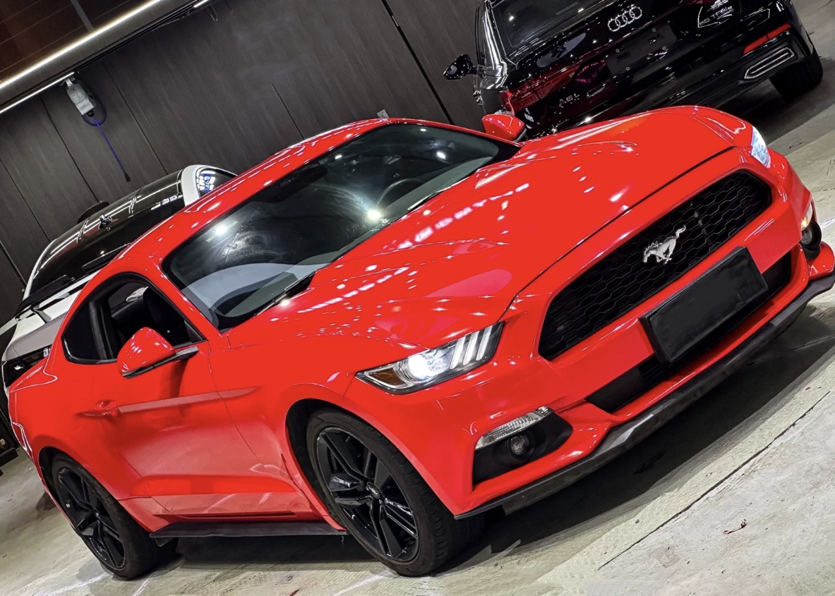 Ravoony Plus Glossy Crystal Ferrari Red Vinyl Car Wrap Mustang Wrap