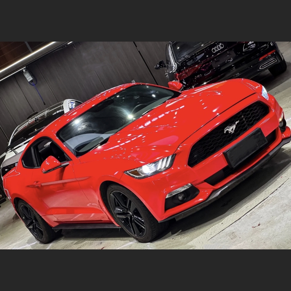 Ravoony Plus Glossy Crystal Ferrari Red Vinyl Car Wrap Mustang Wrap