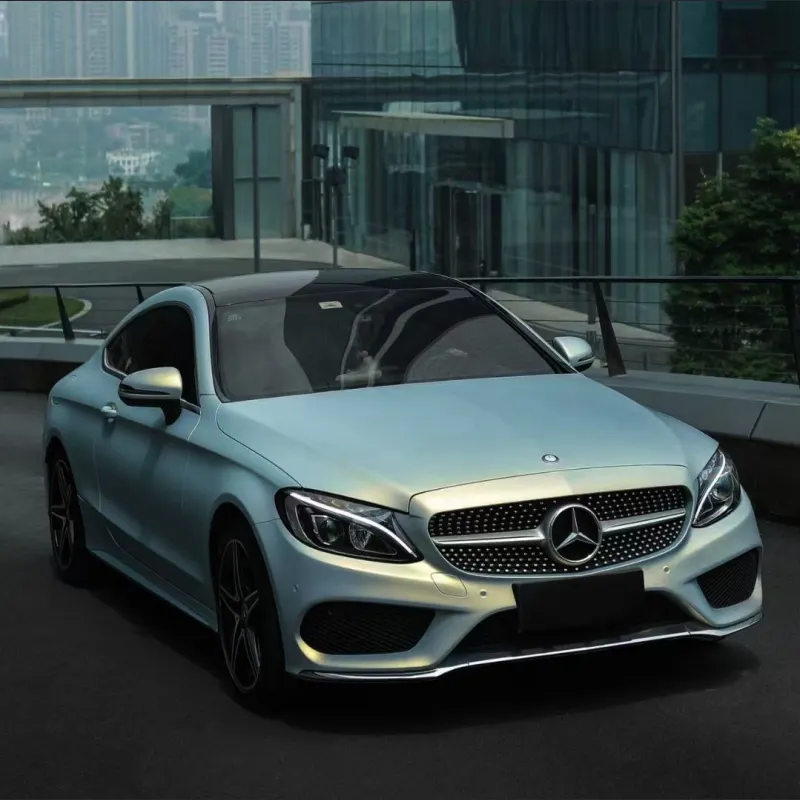 Ravoony Plus Platinum Gloss Metallic Dreamy Bamboo Blue Car Vinyl Wrap