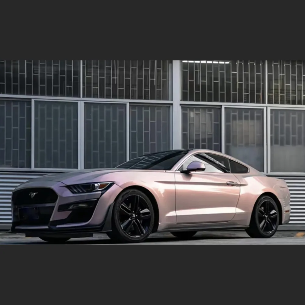 Ravoony Plus Twin Candy Grey Red Color Fliper Car Wrap Ford Mustang Wrap