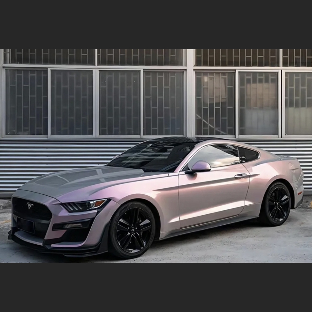 Ravoony Plus Twin Candy Grey Red Color Fliper Car Wrap Ford Mustang Wrap