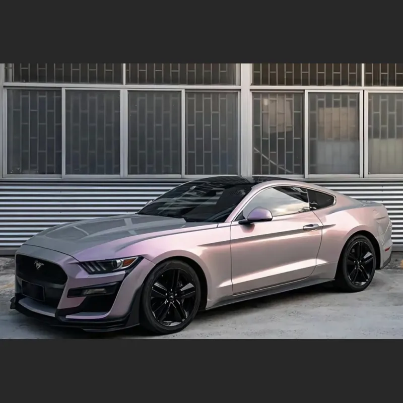 Ravoony Plus Twin Candy Grey Red Color Fliper Car Wrap Ford Mustang Wrap