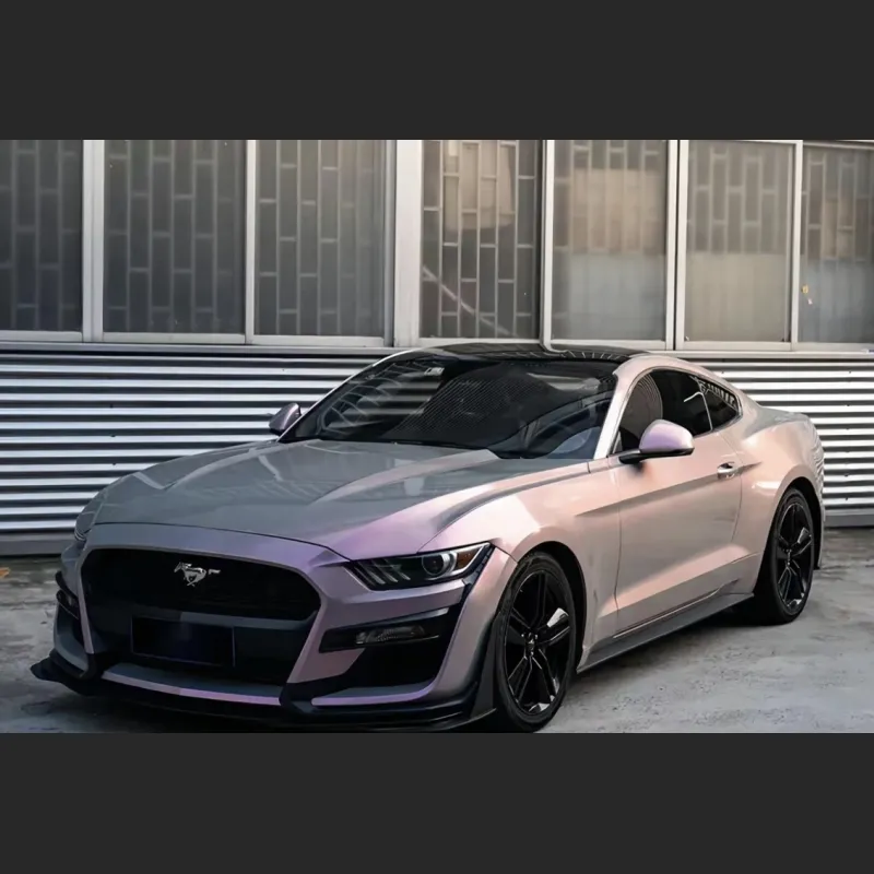 Ravoony Plus Twin Candy Grey Red Color Fliper Car Wrap Ford Mustang Wrap