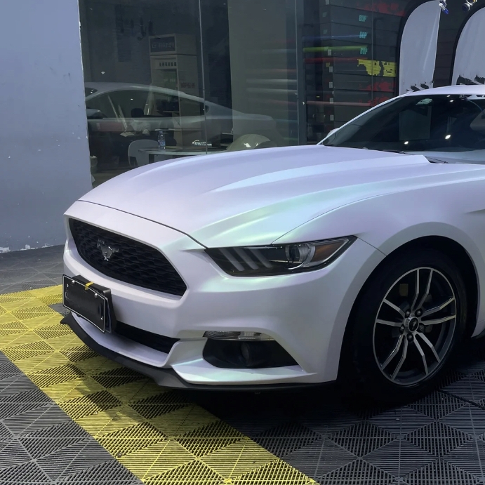 Ravoony Plus Aurora White Car Vinyl Wrap Ford Mustang Wrap
