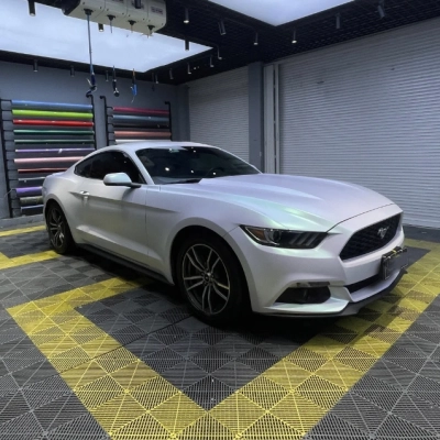 Ravoony Plus Aurora White Car Vinyl Wrap Ford Mustang Wrap 02