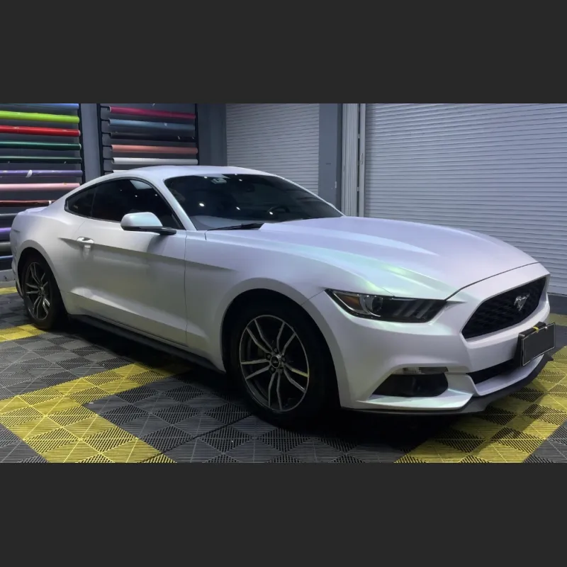 Ravoony Plus Aurora White Car Vinyl Wrap Ford Mustang Wrap