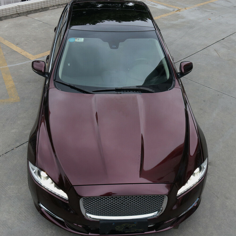 Glossy Diamond Black Red Vinyl Car Wrap