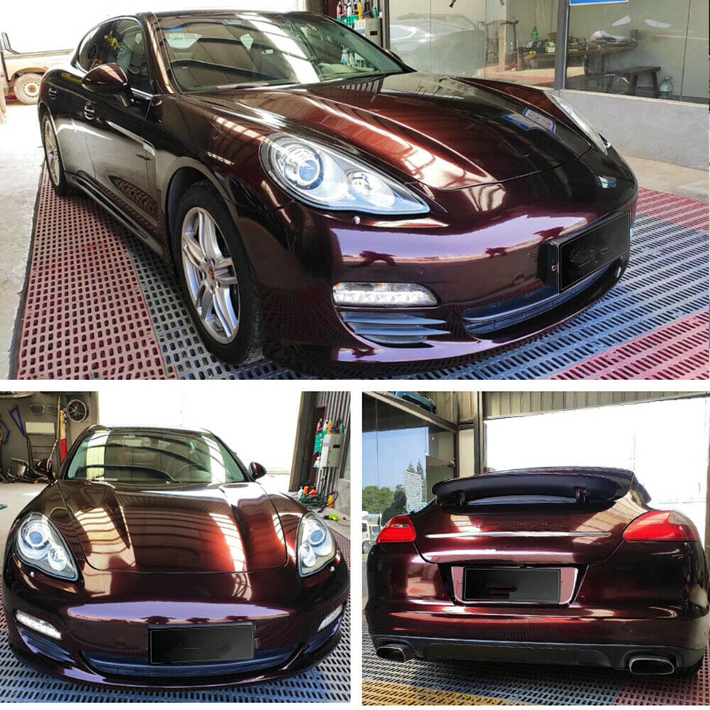 Glossy Diamond Black Red Vinyl Car Wrap