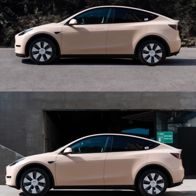 Ravoony Plus Ultimate Flat Shine Latte Car Wrap 02