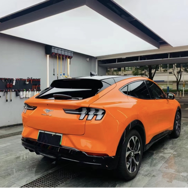 Ravoony Plus Gloss Crystal Mclaren Orange Wrap Mustang Wrap