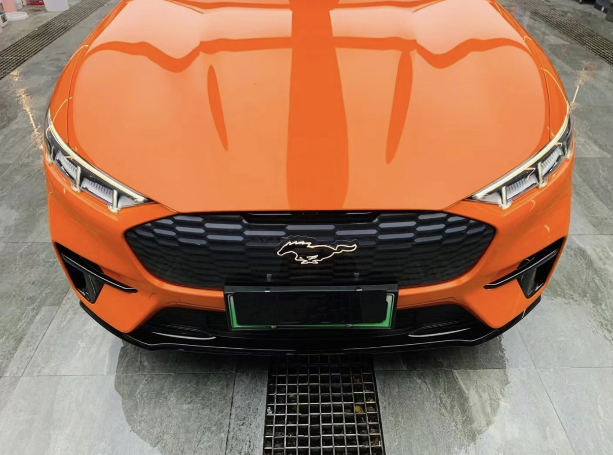 Ravoony Plus Gloss Crystal Mclaren Orange Wrap Mustang Wrap