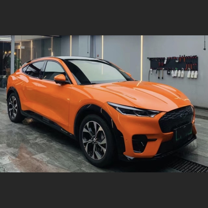 Ravoony Plus Gloss Crystal Mclaren Orange Wrap Mustang Wrap