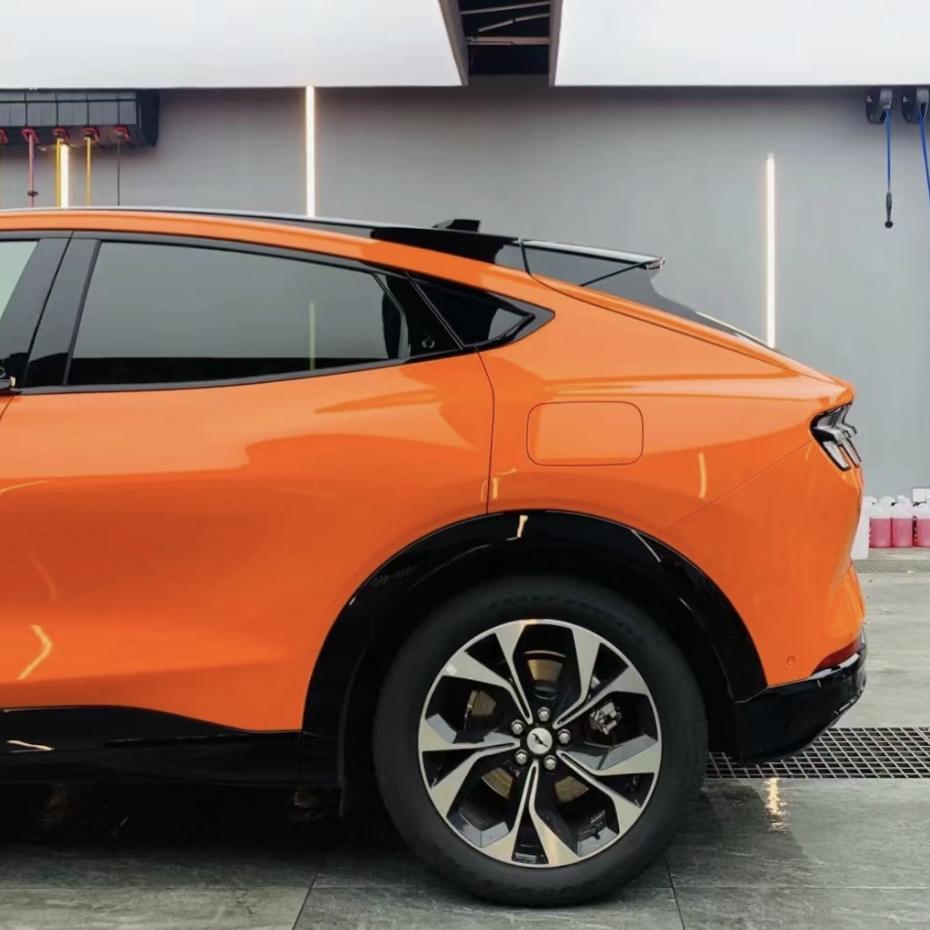 Ravoony Plus Gloss Crystal Mclaren Orange Wrap Mustang Wrap