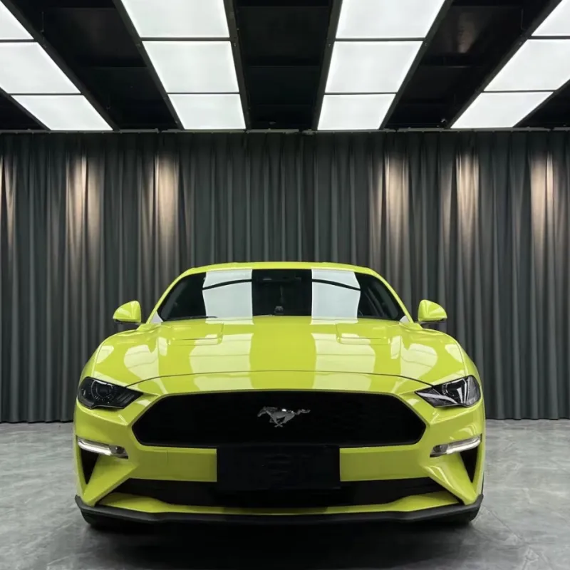 Ravoony BMW Gloss Satin Neon Yellow Car Vinyl Wrap Mustang Wrap