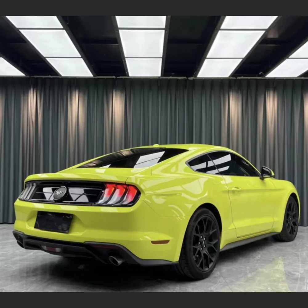 Ravoony Plus BMW Gloss Satin Neon Yellow Car Vinyl Wrap Mustang Wrap