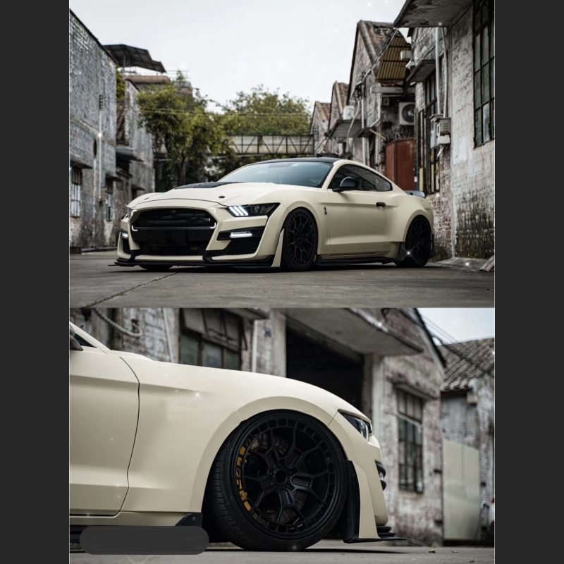 Ravoony Plus Ultimate Flat Khaki Milan Car Vinyl Wrap Ford Mustang Wrap
