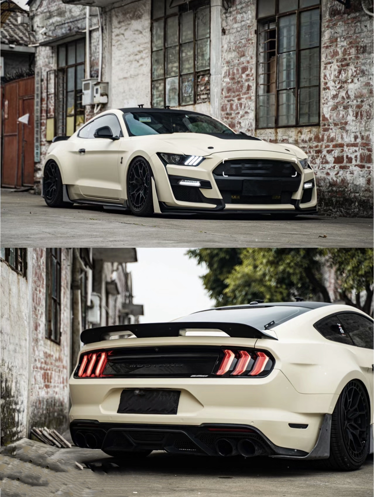 Ravoony Plus Ultimate Flat Khaki Milan Car Vinyl Wrap Ford Mustang Wrap