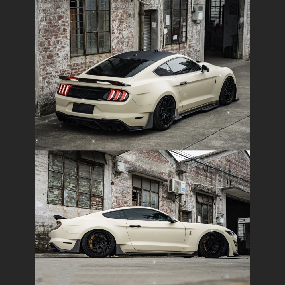 Ravoony Plus Ultimate Flat Khaki Milan Car Vinyl Wrap Ford Mustang Wrap