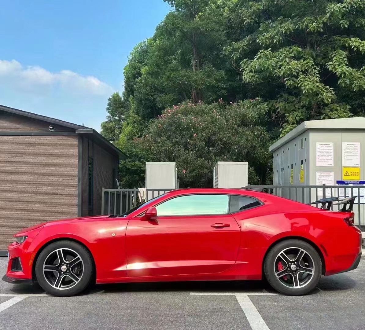 Ravoony Plus Glossy Crystal Ferrari Red Vinyl Car Wrap Chevrolet Camaro Wrap