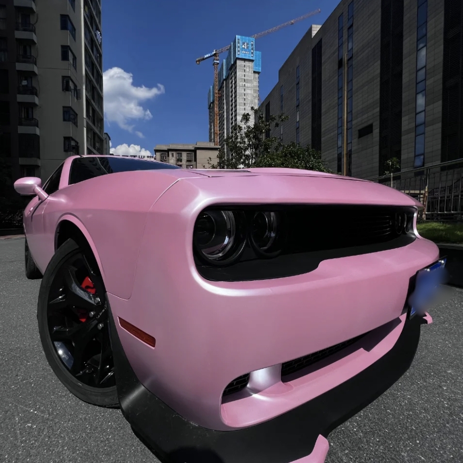 Ravoony Plus Pure Metal Cherry Pink Car Vinyl Wrap Dodge Charger Wrap 