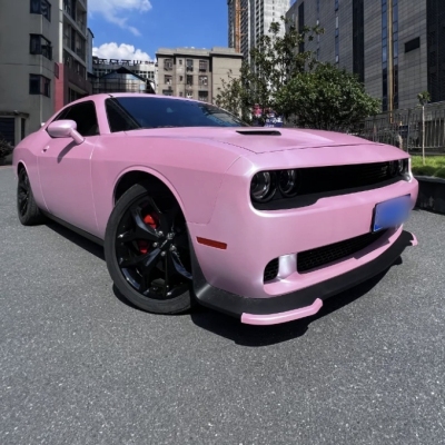 Ravoony Plus Pure Metal Cherry Pink Car Vinyl Wrap Dodge Charger Wrap  02
