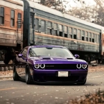  Ravoony Plus Glossy Explosion Purple Car Vinyl Wrap Dodge Charger Wrap