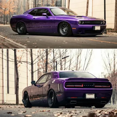  Ravoony Glossy Explosion Purple Car Vinyl Wrap Dodge Charger Wrap