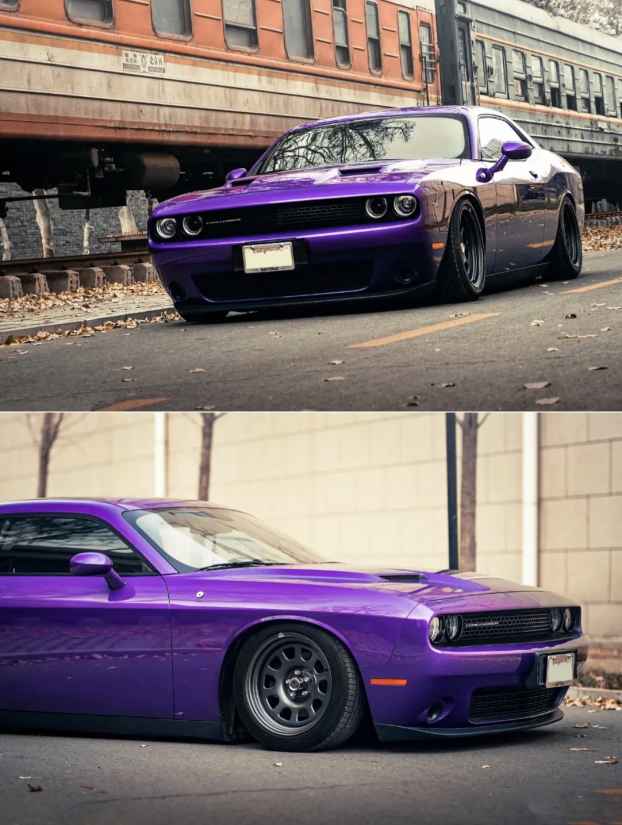 Ravoony Plus PET Glossy Explosion Purple Car Vinyl Wrap Dodge Charger Wrap