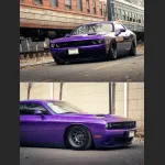  Ravoony Plus Glossy Explosion Purple Car Vinyl Wrap Dodge Charger Wrap