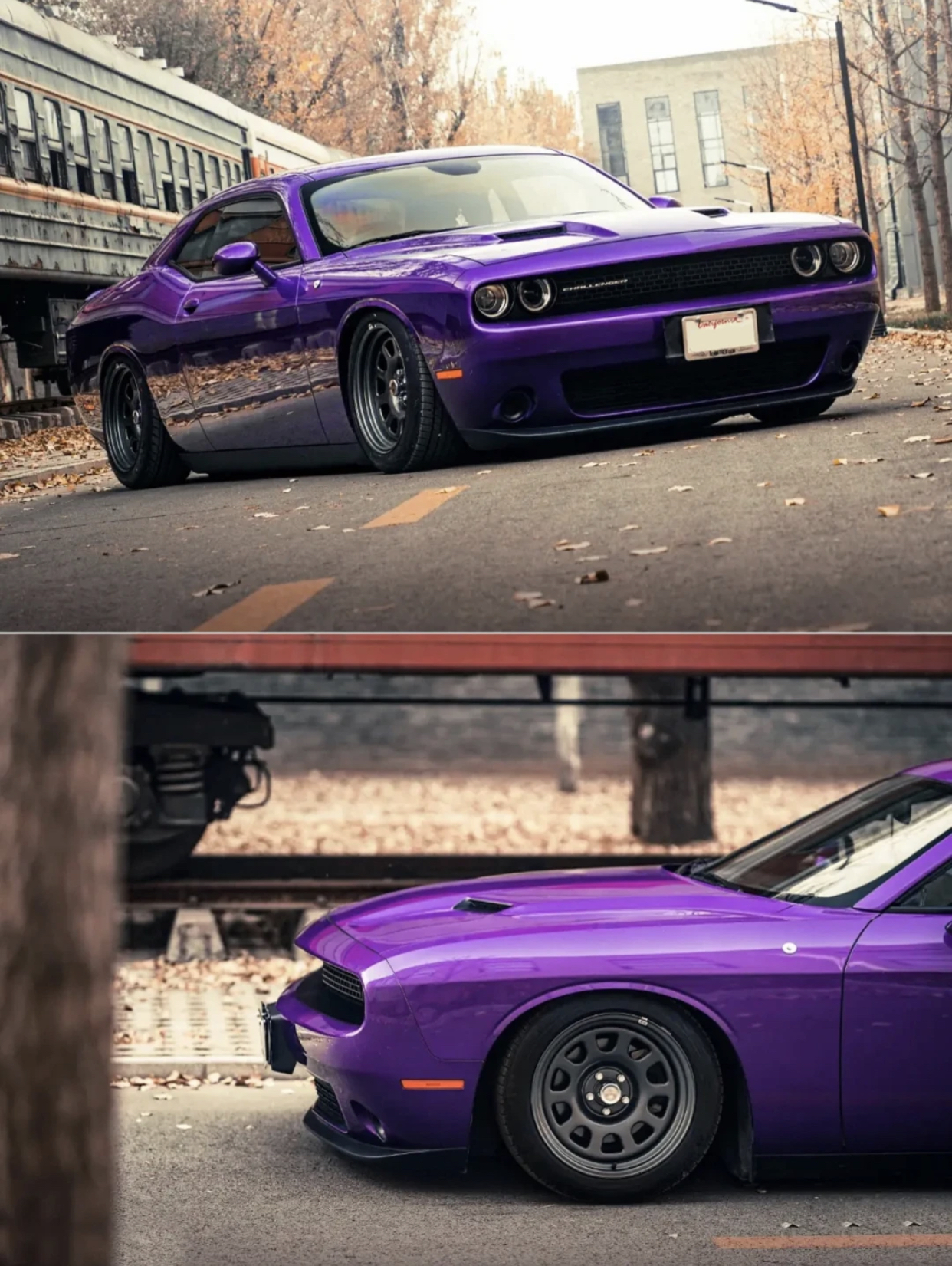 Ravoony Plus PET Glossy Explosion Purple Car Vinyl Wrap Dodge Charger Wrap