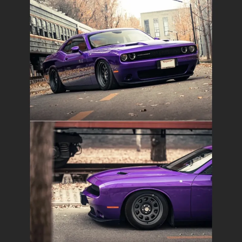  Ravoony Plus Glossy Explosion Purple Car Vinyl Wrap Dodge Charger Wrap