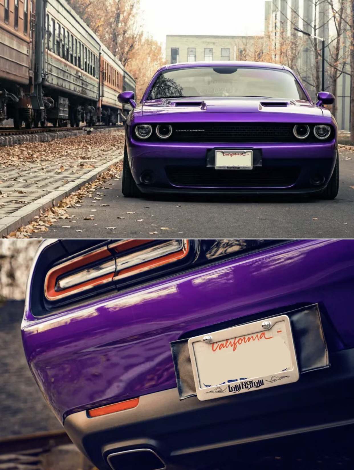 Ravoony Plus PET Glossy Explosion Purple Car Vinyl Wrap Dodge Charger Wrap