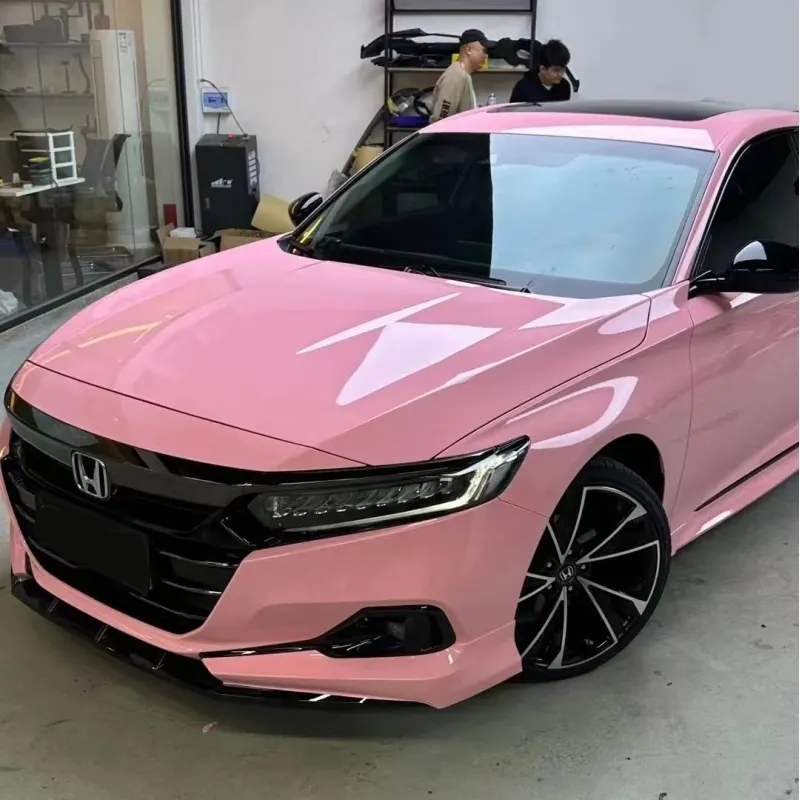Gloss Crystal Peach Pink Car Vinyl Wrap