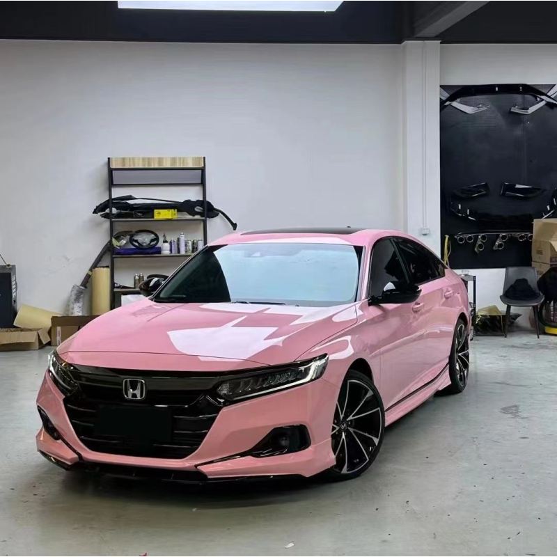 Gloss Crystal Peach Pink Car Vinyl Wrap