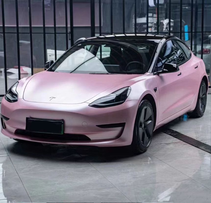 Ravoony Plus Pure Metal Cherry Pink Car Vinyl Wrap