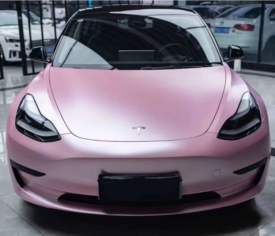 Ravoony Plus Pure Metal Cherry Pink Car Vinyl Wrap